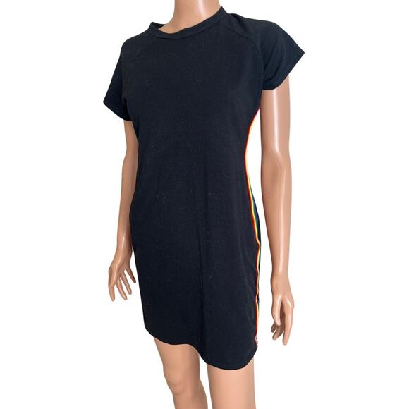 Silence & Noise Silence + Noise Anthropologie Rainbow side stripe Black SZ SM - Picture 4 of 10